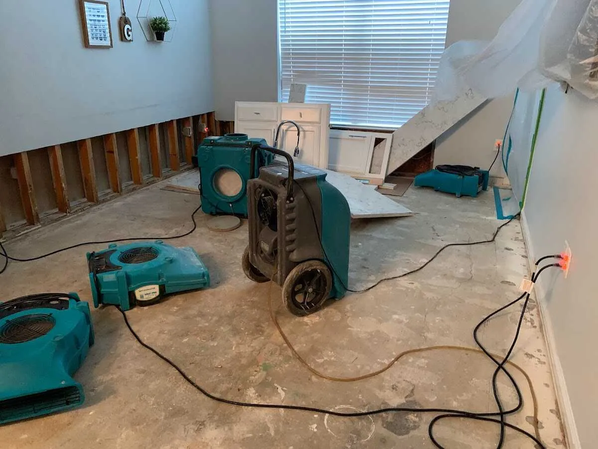 Dehumidifier in flood-cut room for Water Extraction & Removal in Gonzalez